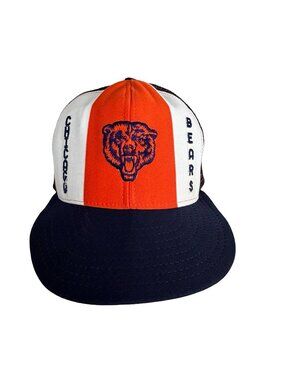Vintage 1980s Chicago Bears AJD Lucky Stripes Trucker Hat Snapback Made USA